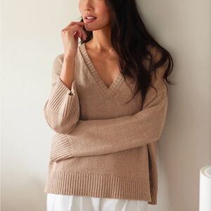 Jenni Kayne Linen Dylan Sweater in Sienna, Size S